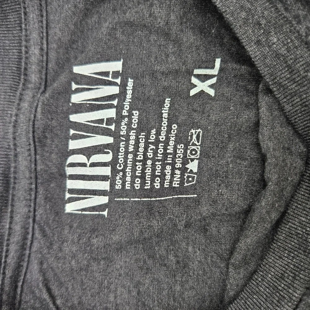 Nirvana Smiley Face Tie Dye Graphic T‎ Shirt Charcoal Gray XL - Picture 3 of 7